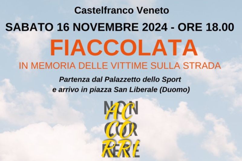 Fiaccolata in memoria delle vittime della strada a Castelfranco sabato 16 novembre